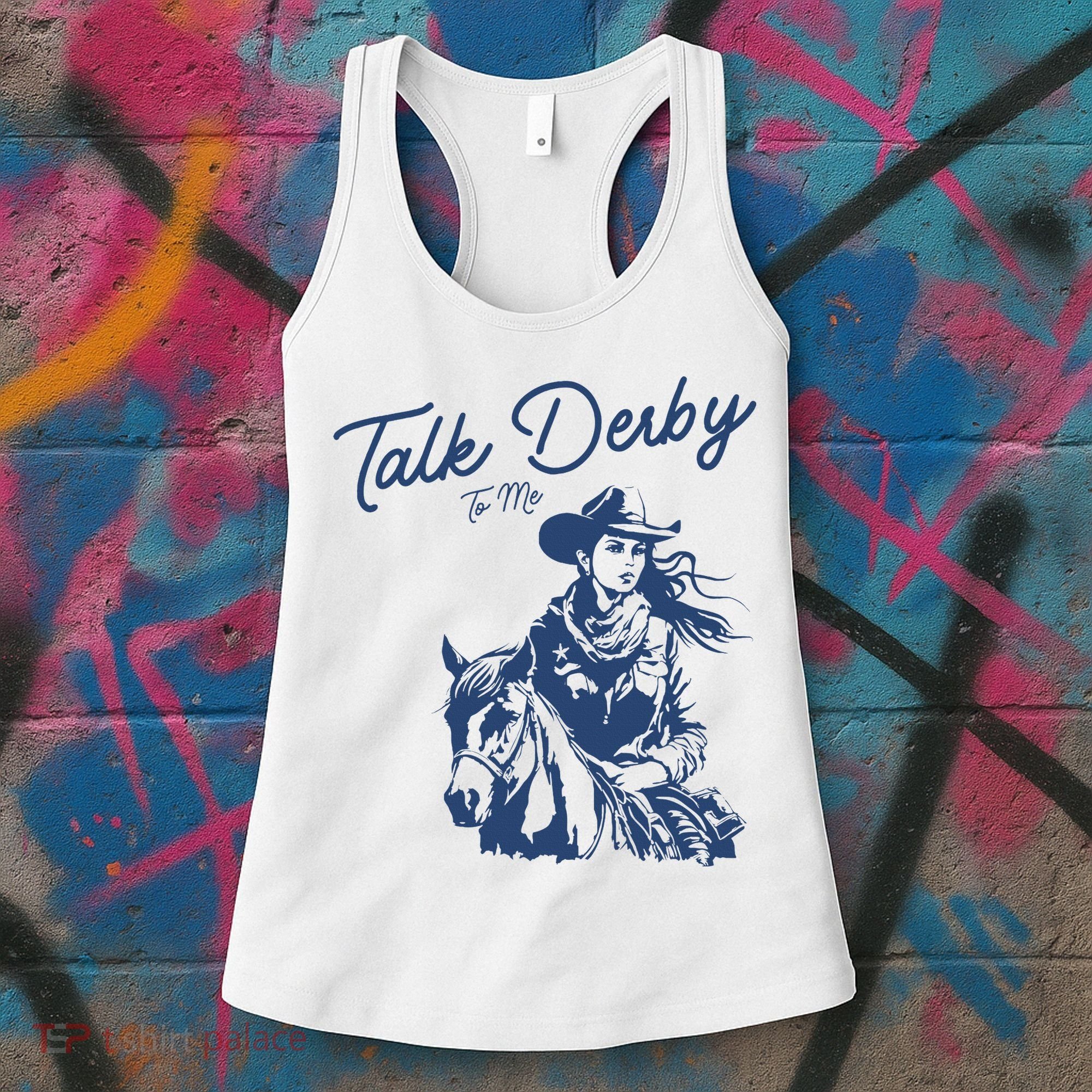Talk Derby To Me Funny Horse Racing Lover Derby Day 2024 Women's Tank Top