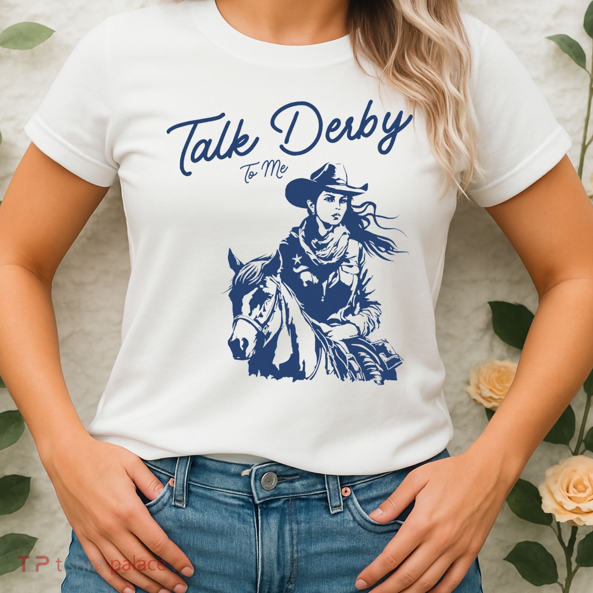 Talk Derby To Me Funny Horse Racing Lover Derby Day 2024 Women's T-Shirt