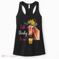 Talk Derby To Me Funny Horse Racing Lover Derby Day Women's Tank Top thumb 0