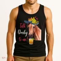 Talk Derby To Me Funny Horse Racing Lover Derby Day Tank Top thumb 3