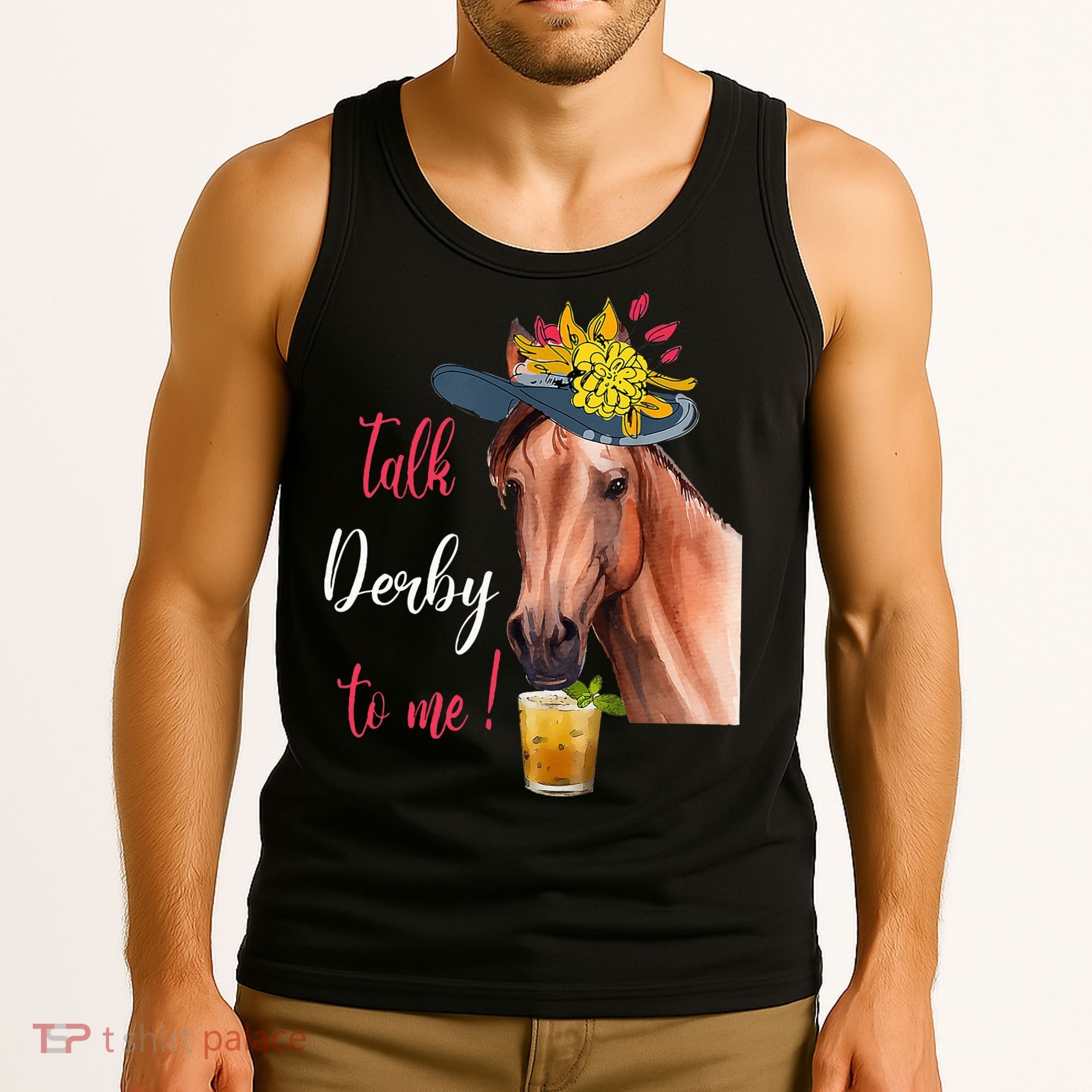 Talk Derby To Me Funny Horse Racing Lover Derby Day Tank Top