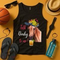 Talk Derby To Me Funny Horse Racing Lover Derby Day Tank Top thumb 4