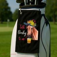 Talk Derby To Me Funny Horse Racing Lover Derby Day Golf Towel thumb 2
