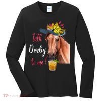 Talk Derby To Me Funny Horse Racing Lover Derby Day Women's Long Sleeve Shirt thumb 0