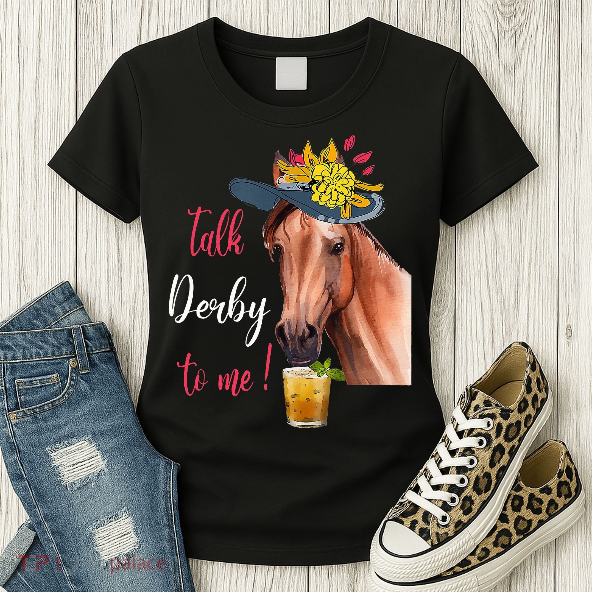 Talk Derby To Me Funny Horse Racing Lover Derby Day Women's T-Shirt