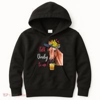 Talk Derby To Me Funny Horse Racing Lover Derby Day Kids Hoodie thumb 0