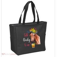 Talk Derby To Me Funny Horse Racing Lover Derby Day Tote Bag thumb 2