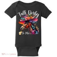 Talk Derby To Me Funny Racing Horse Baby Bodysuit thumb 0