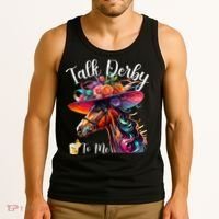 Talk Derby To Me Funny Racing Horse Tank Top thumb 3