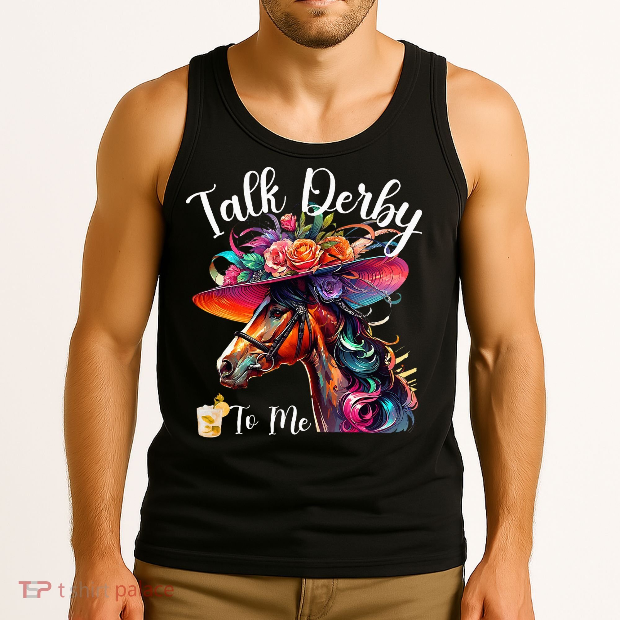 Talk Derby To Me Funny Racing Horse Tank Top
