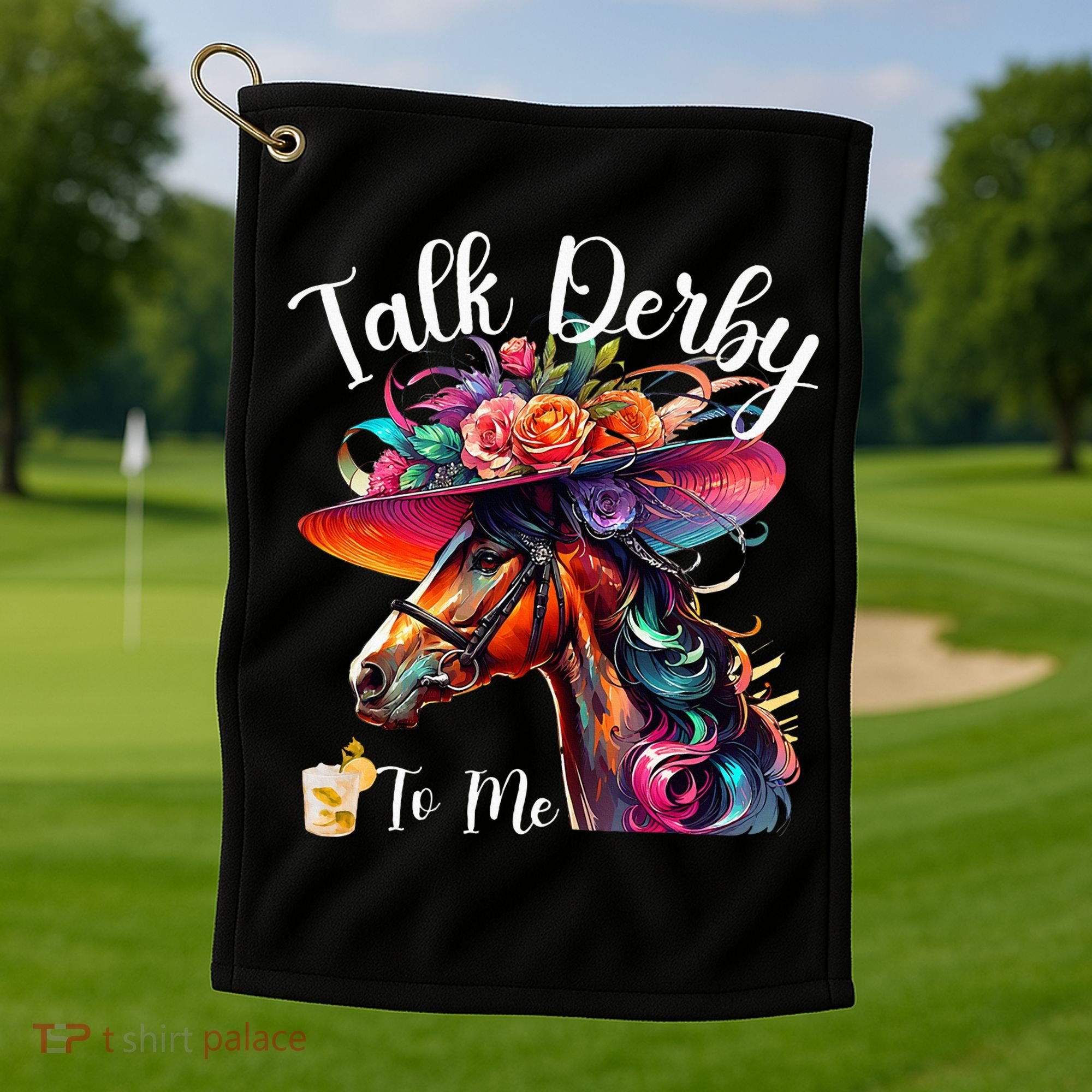 Talk Derby To Me Funny Racing Horse Golf Towel