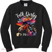 Talk Derby To Me Funny Racing Horse Kids Sweatshirt thumb 0