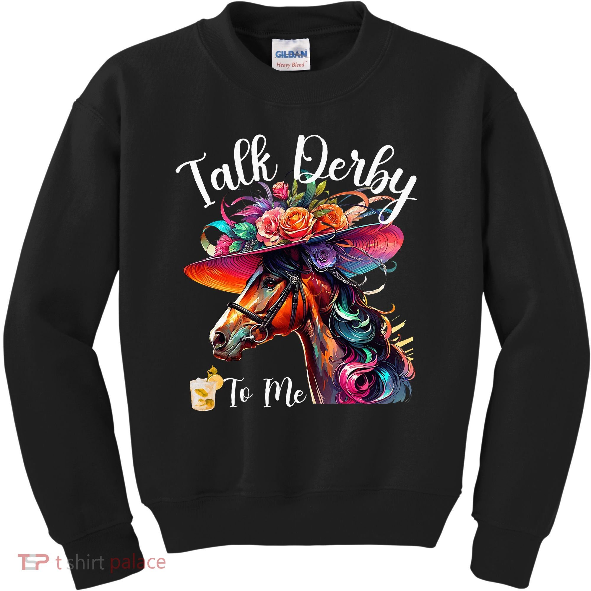 Talk Derby To Me Funny Racing Horse Kids Sweatshirt