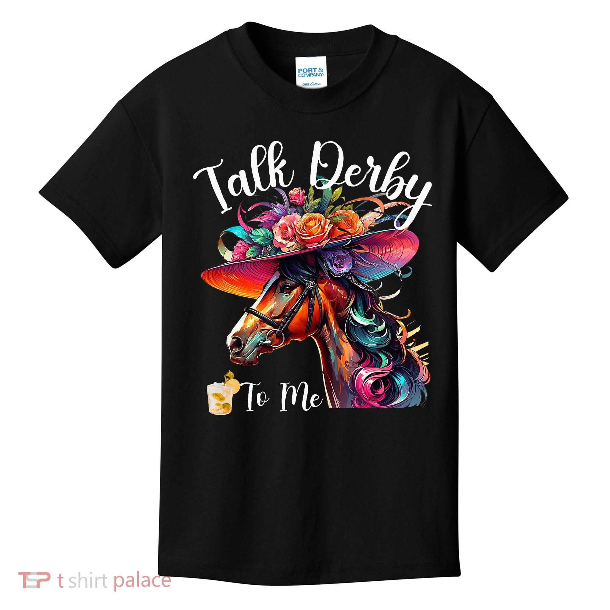 Talk Derby To Me Funny Racing Horse Kids T-Shirt
