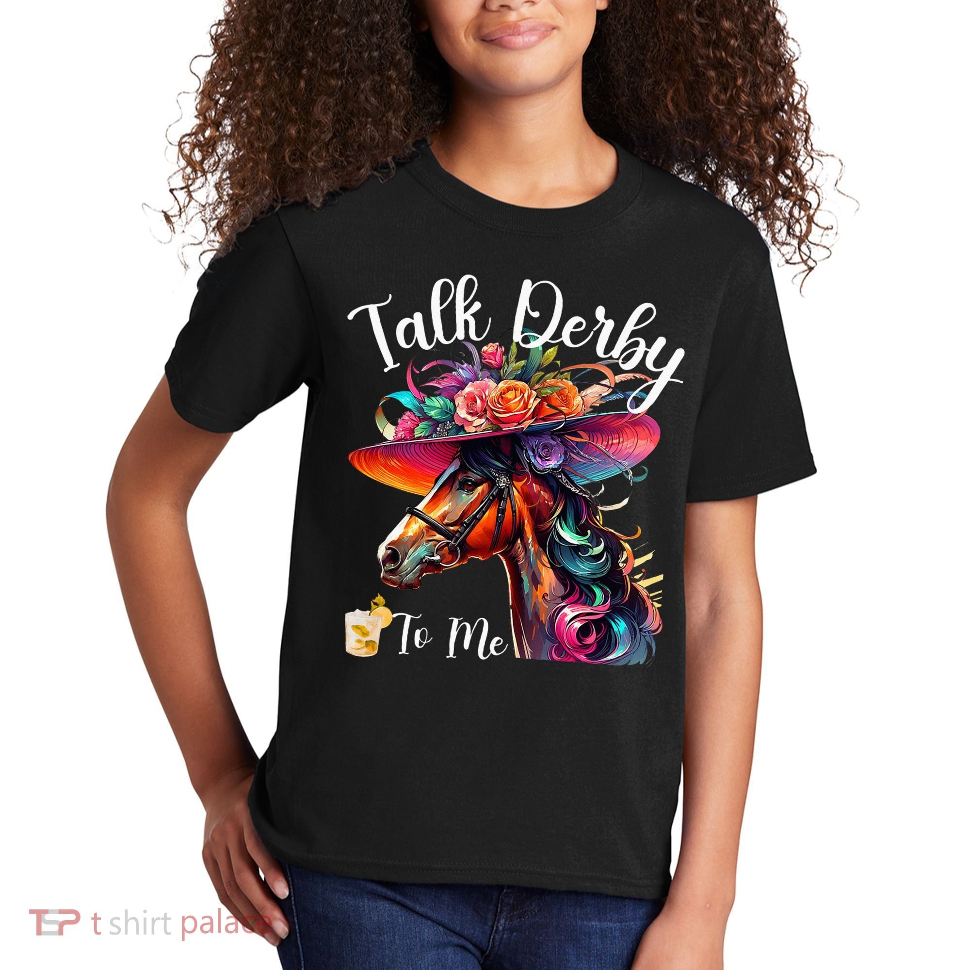 Talk Derby To Me Funny Racing Horse Kids T-Shirt