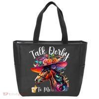 Talk Derby To Me Funny Racing Horse Tote Bag thumb 0