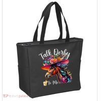 Talk Derby To Me Funny Racing Horse Tote Bag thumb 2