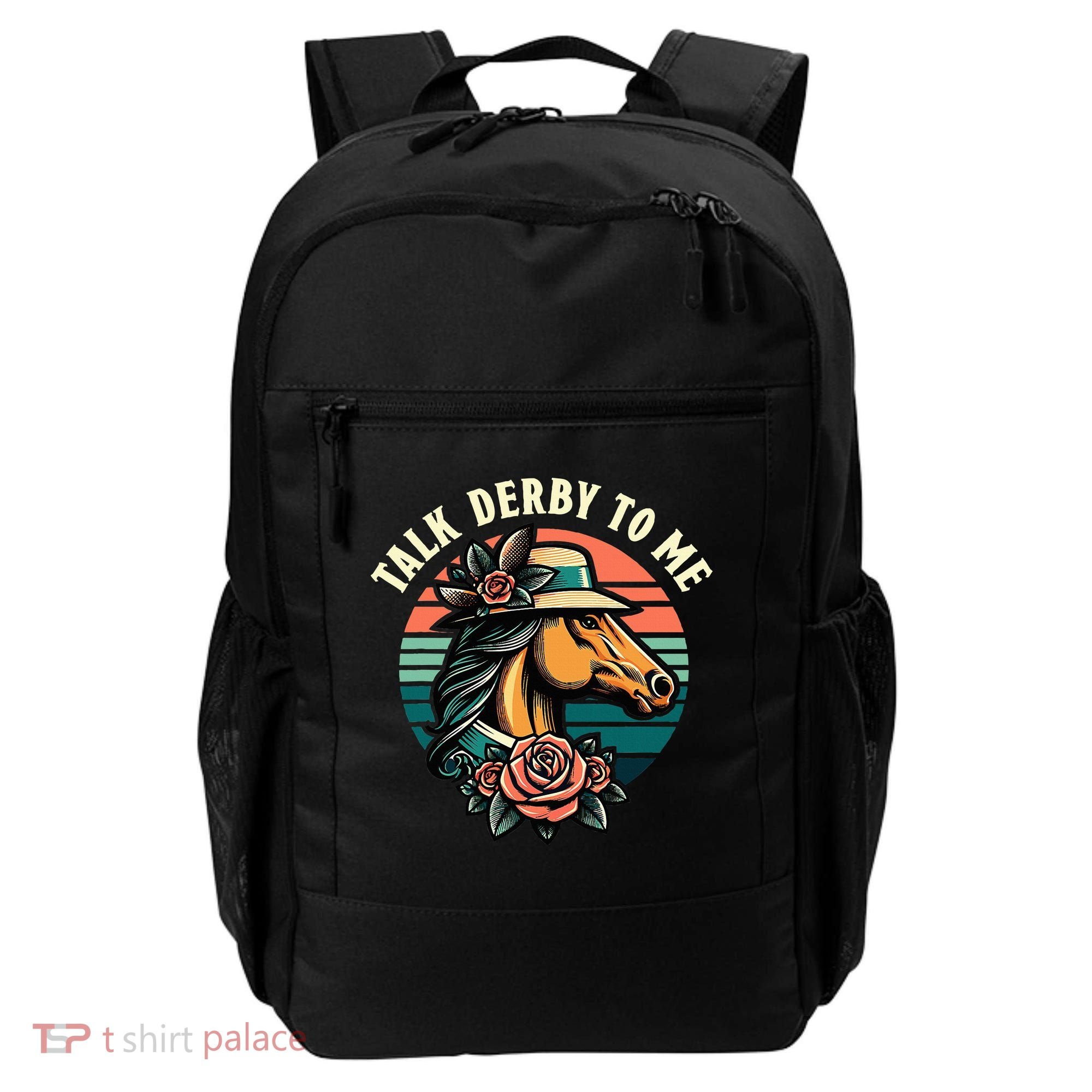 Talk Derby To Me Funny Racing Horse Backpack