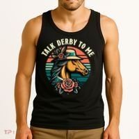 Talk Derby To Me Funny Racing Horse Tank Top thumb 3