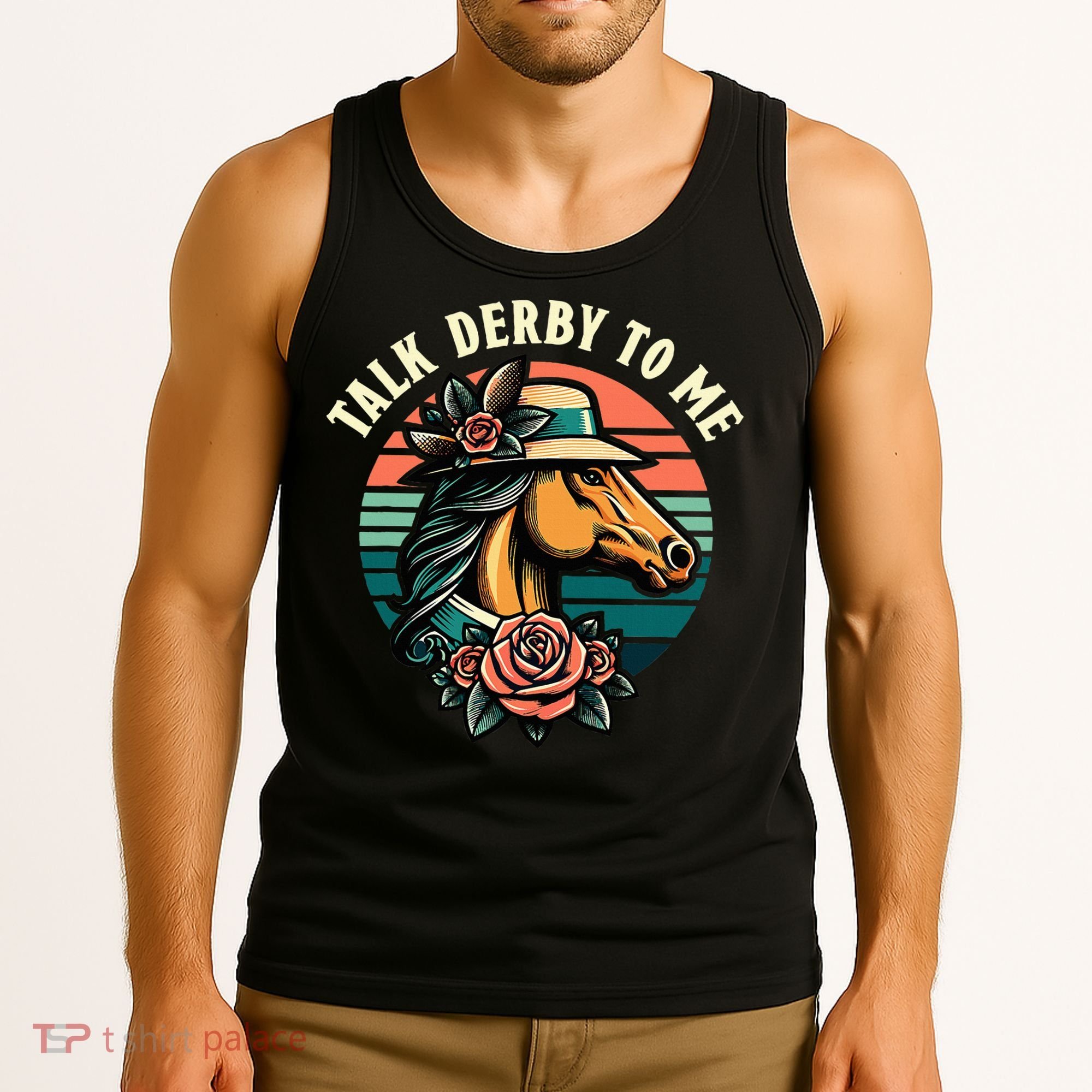 Talk Derby To Me Funny Racing Horse Tank Top