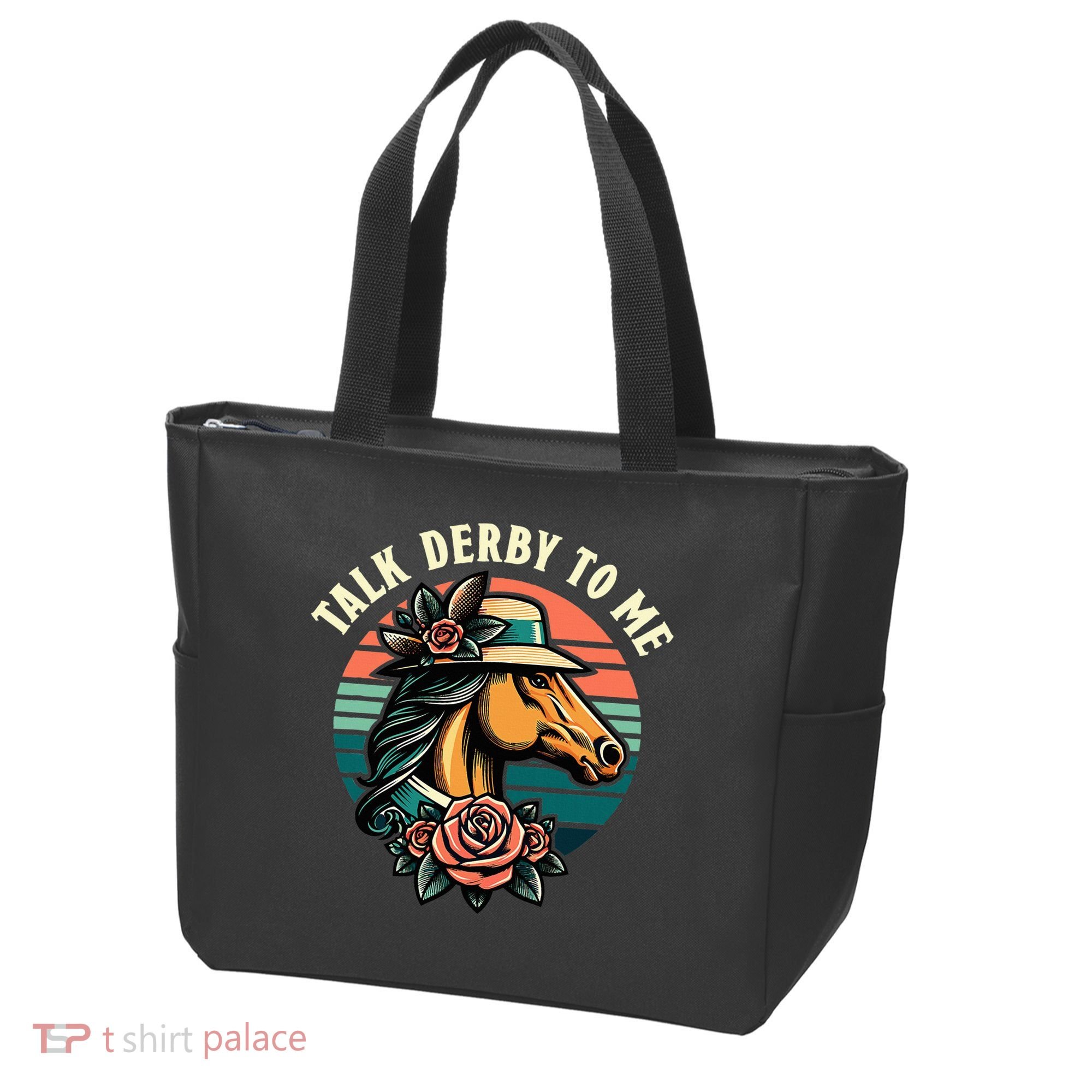 Talk Derby To Me Funny Racing Horse Tote Bag