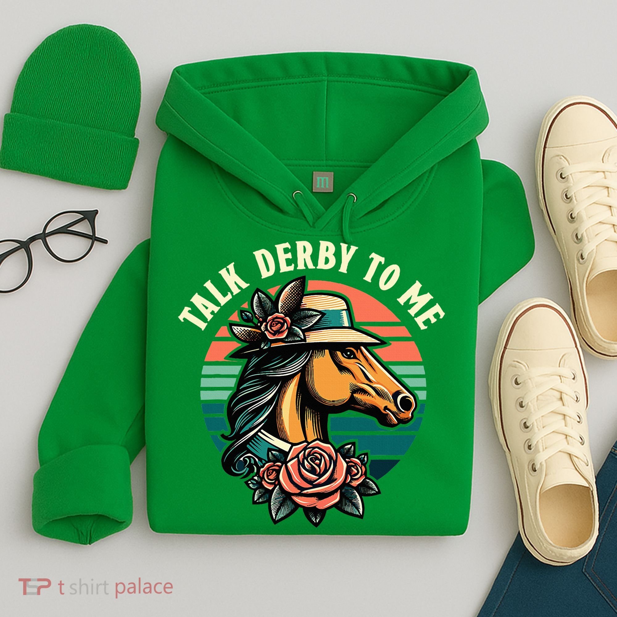 Talk Derby To Me Funny Racing Horse Hoodie
