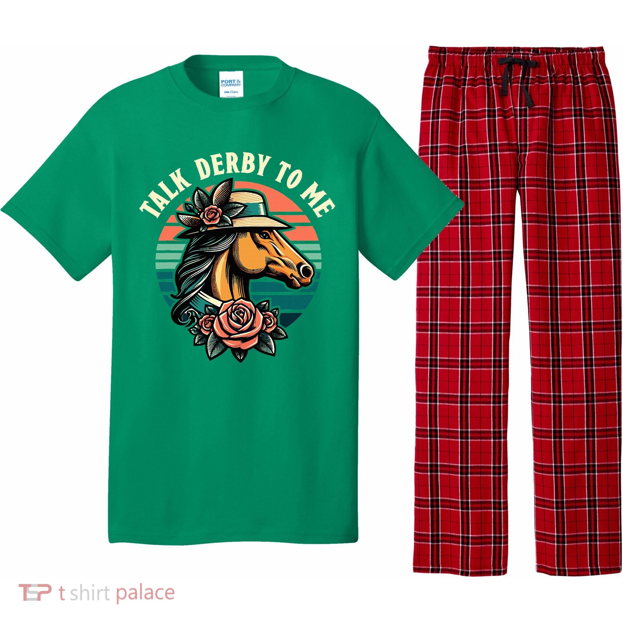 Talk Derby To Me Funny Racing Horse Pajama Set