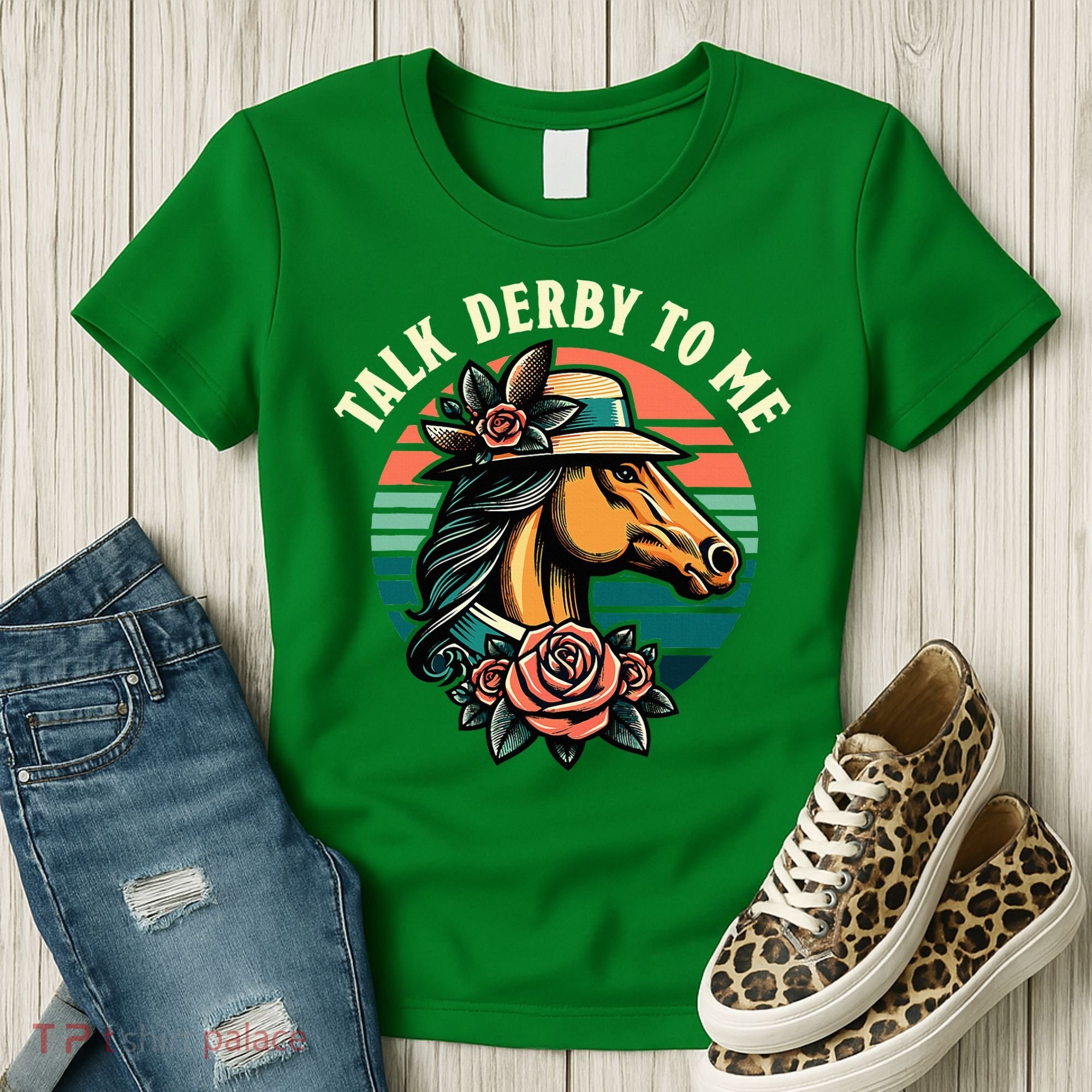 Talk Derby To Me Funny Racing Horse Women's T-Shirt