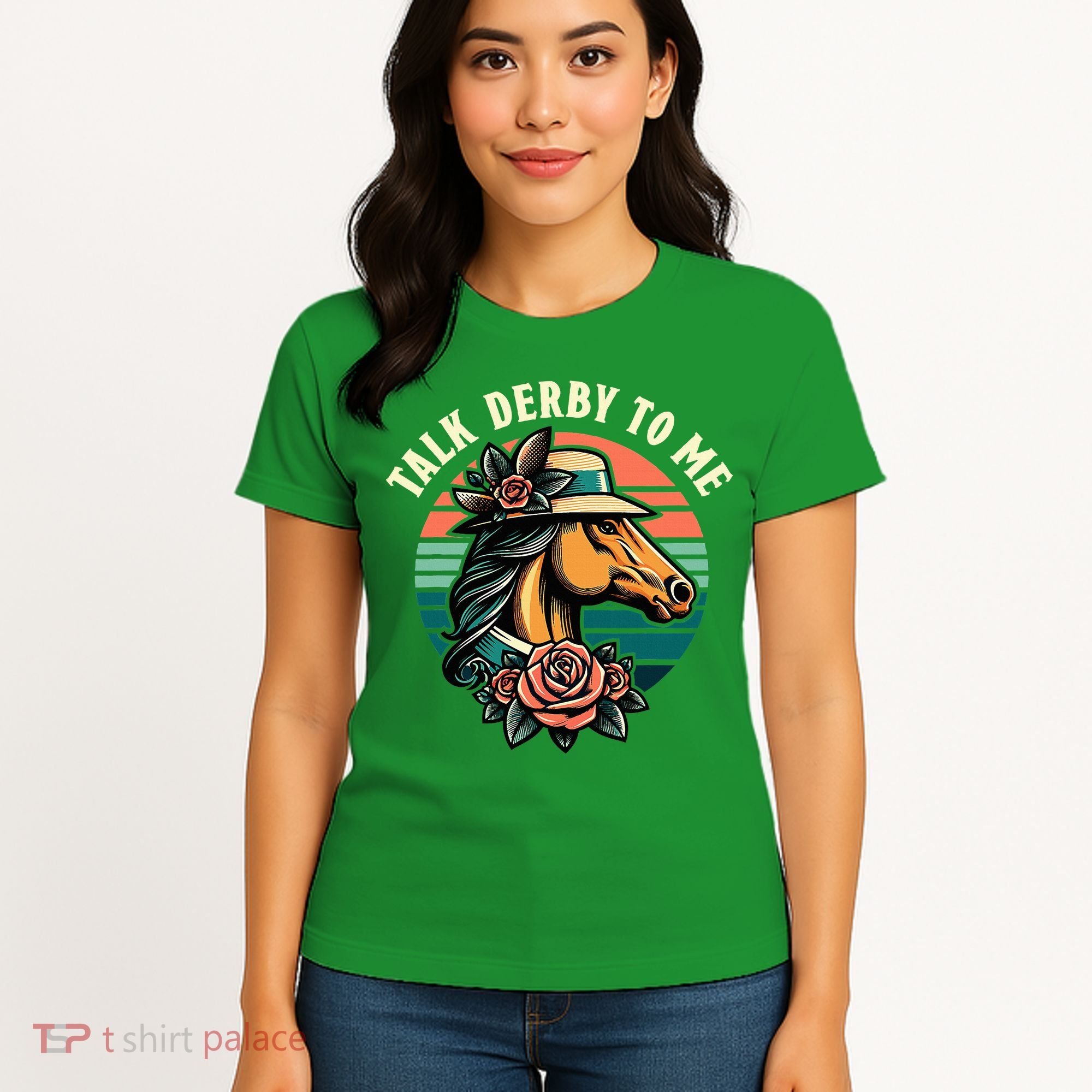 Talk Derby To Me Funny Racing Horse Women's T-Shirt