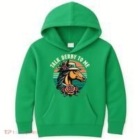 Talk Derby To Me Funny Racing Horse Kids Hoodie thumb 0
