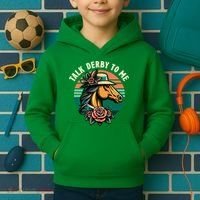 Talk Derby To Me Funny Racing Horse Kids Hoodie thumb 2