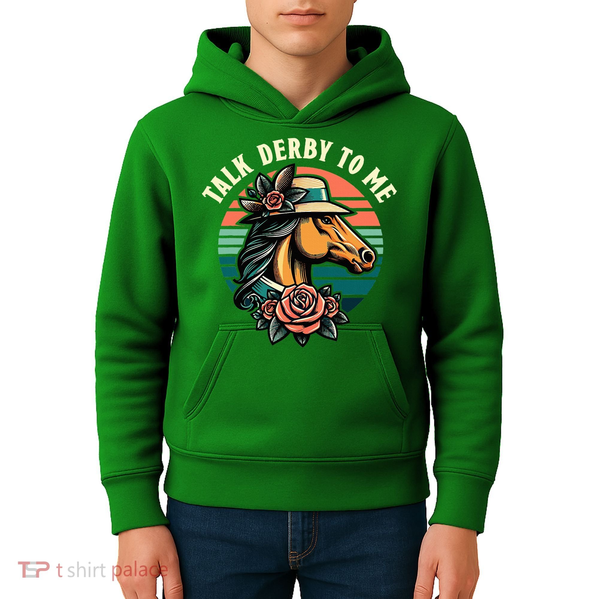 Talk Derby To Me Funny Racing Horse Kids Hoodie