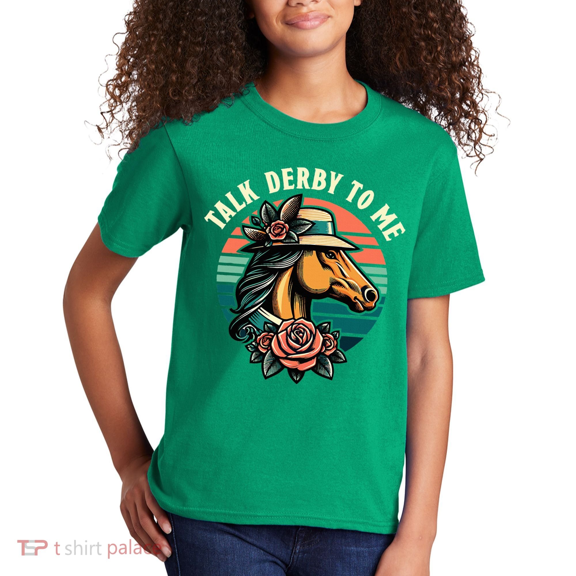 Talk Derby To Me Funny Racing Horse Kids T-Shirt