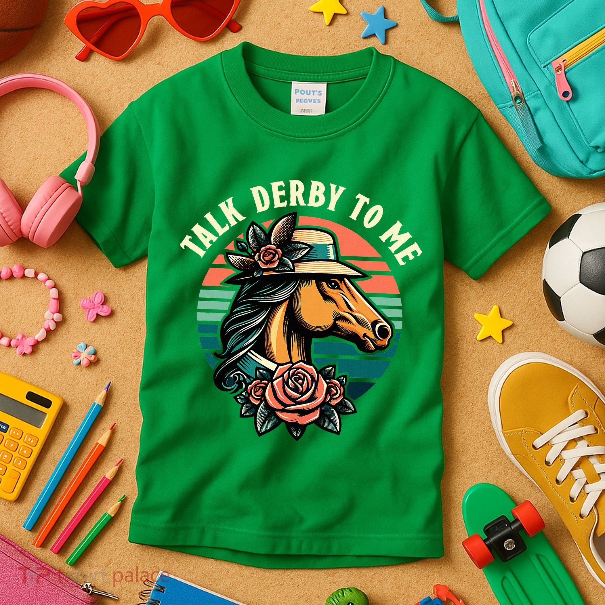 Talk Derby To Me Funny Racing Horse Kids T-Shirt