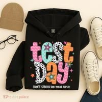 Test Day Teacher Rock The Test Don't Stress Do Your Best Hoodie thumb 4