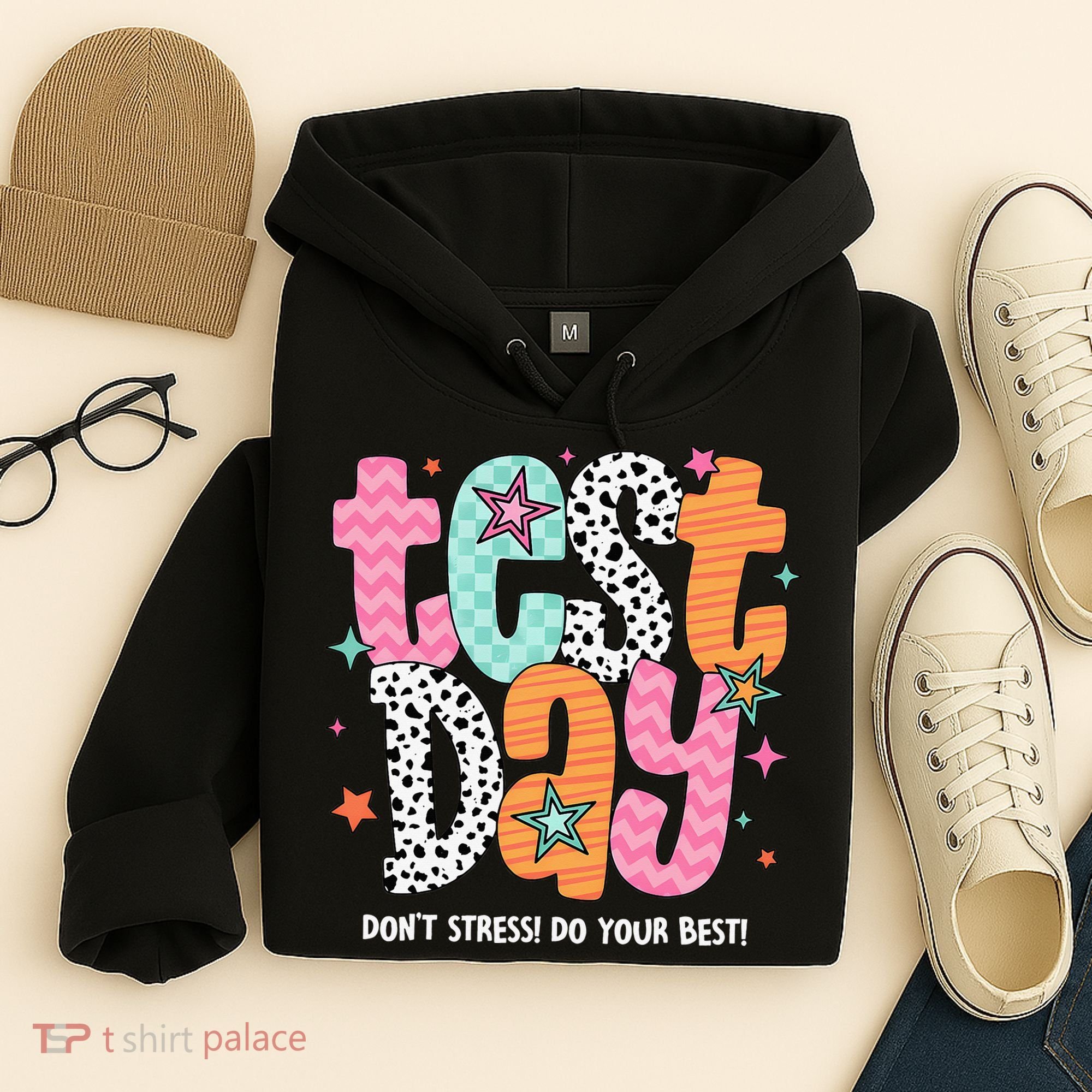 Test Day Teacher Rock The Test Don't Stress Do Your Best Hoodie