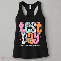 Test Day Teacher Rock The Test Don't Stress Do Your Best Women's Tank Top thumb 3