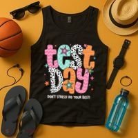Test Day Teacher Rock The Test Don't Stress Do Your Best Tank Top thumb 4