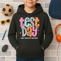 Test Day Teacher Rock The Test Don't Stress Do Your Best Kids Hoodie thumb 2