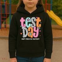 Test Day Teacher Rock The Test Don't Stress Do Your Best Kids Hoodie thumb 3