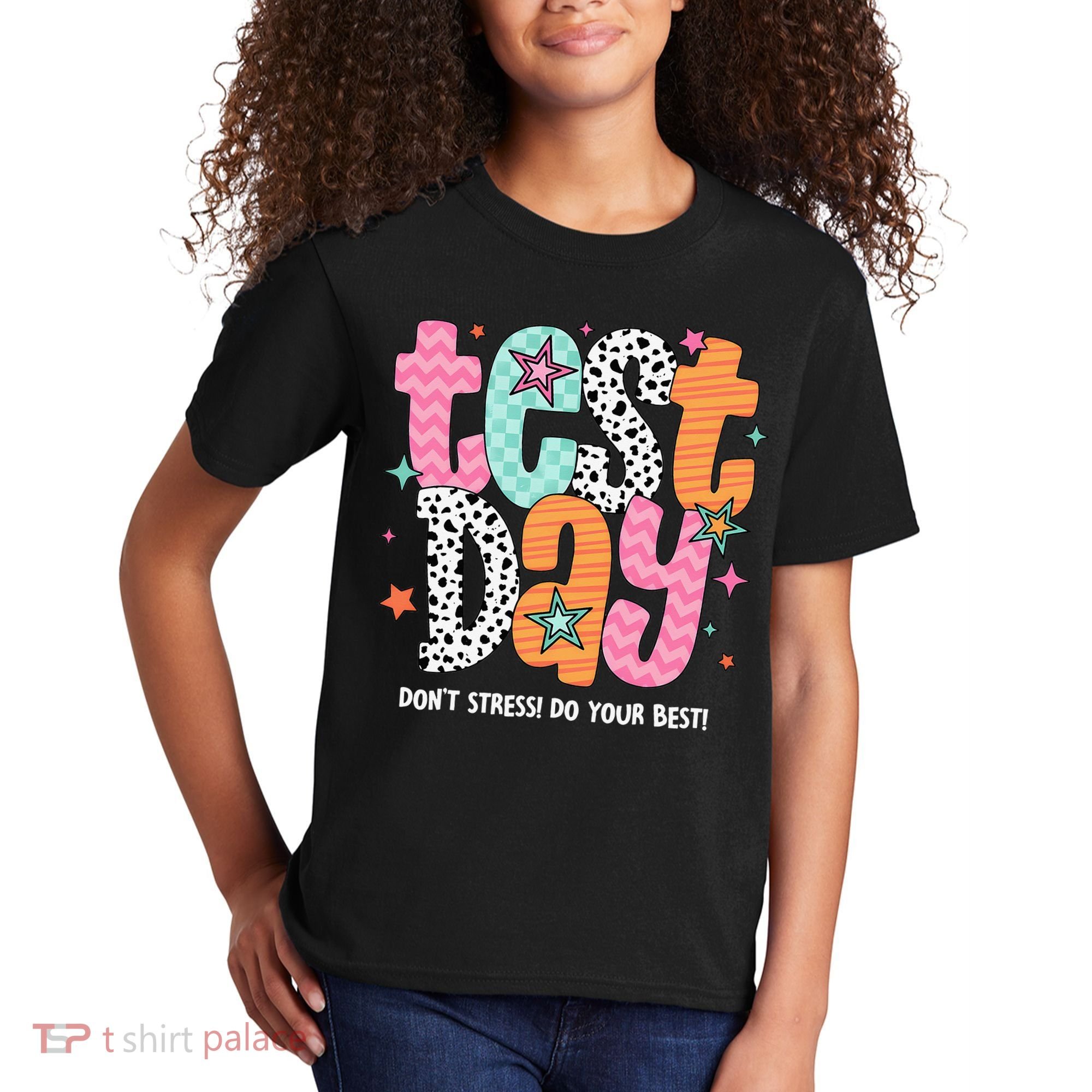 Test Day Teacher Rock The Test Don't Stress Do Your Best Kids T-Shirt