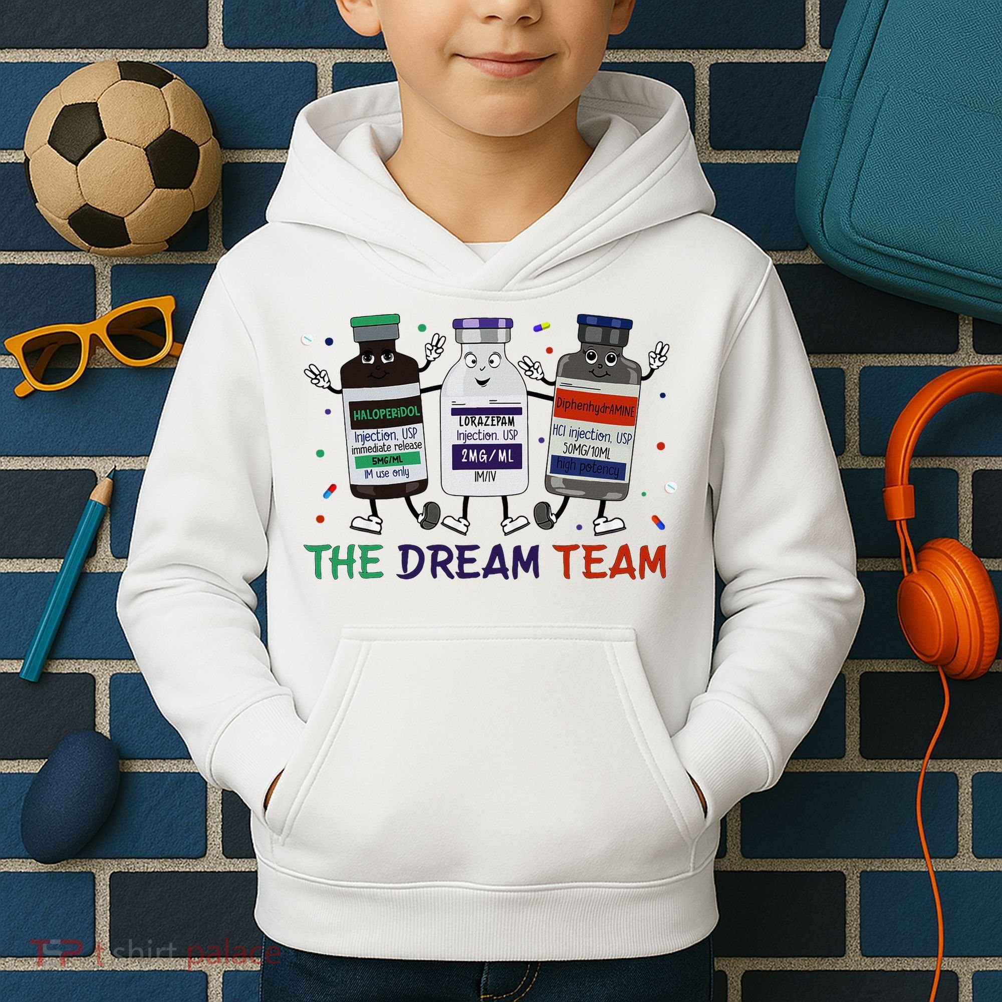 The Dream Team Retro Groovy B52 Nurse Medical Nursing Psych Kids Hoodie