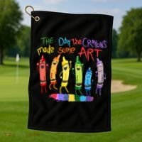 The Day The Crayons Made Some ART Teacher Art Golf Towel thumb 1