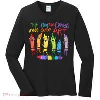 The Day The Crayons Made Some ART Teacher Art Women's Long Sleeve Shirt thumb 0