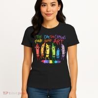 The Day The Crayons Made Some ART Teacher Art Women's T-Shirt thumb 4