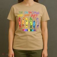The Day The Crayons Made Some ART Teacher Art T-Shirt thumb 4