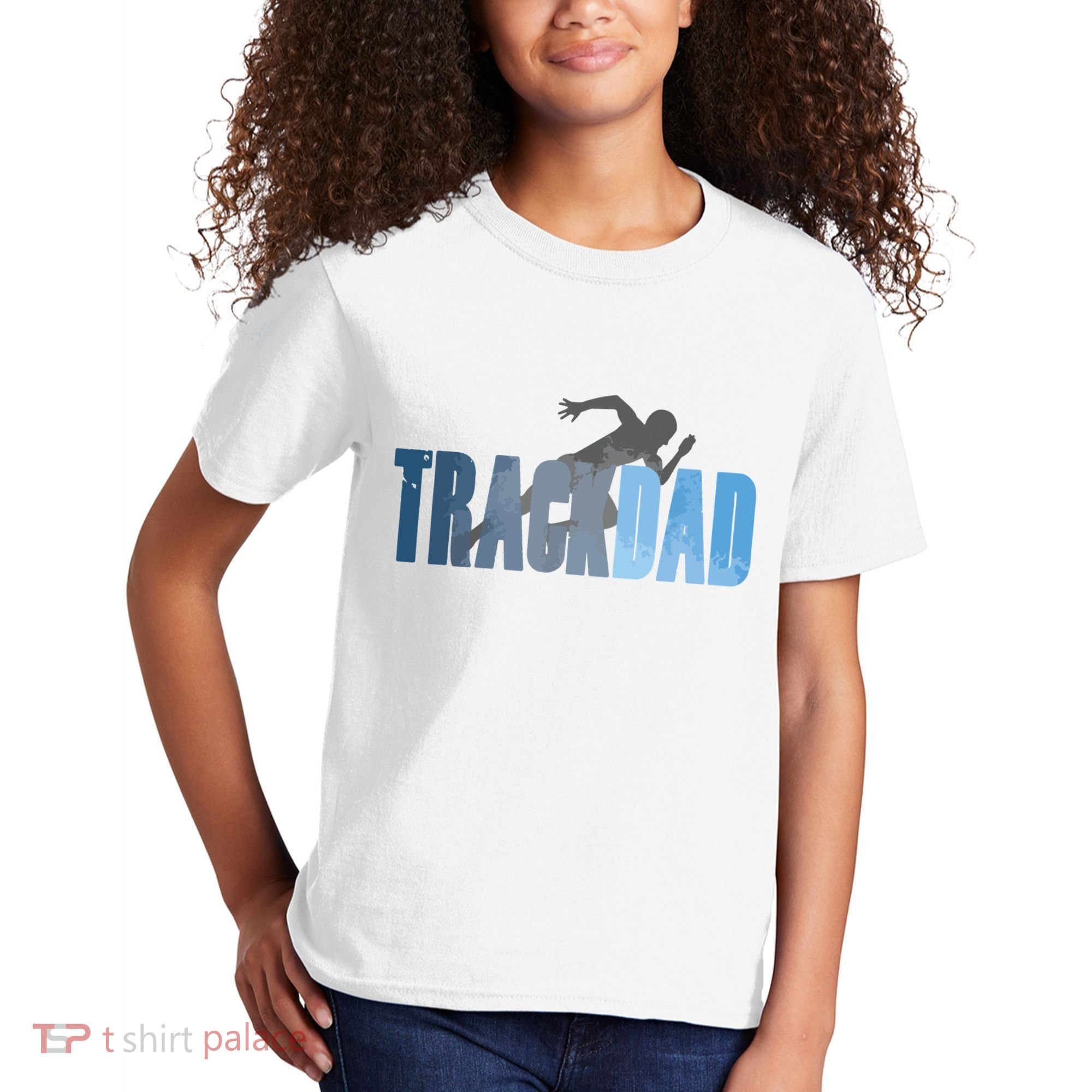 Track Dad Track Field Runner Cross Country Running Father Kids T-Shirt