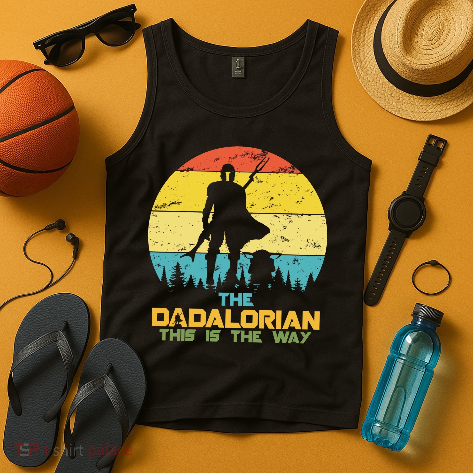 The Dadalorian This Is The Way Funny Dad Movie Spoof Tank Top