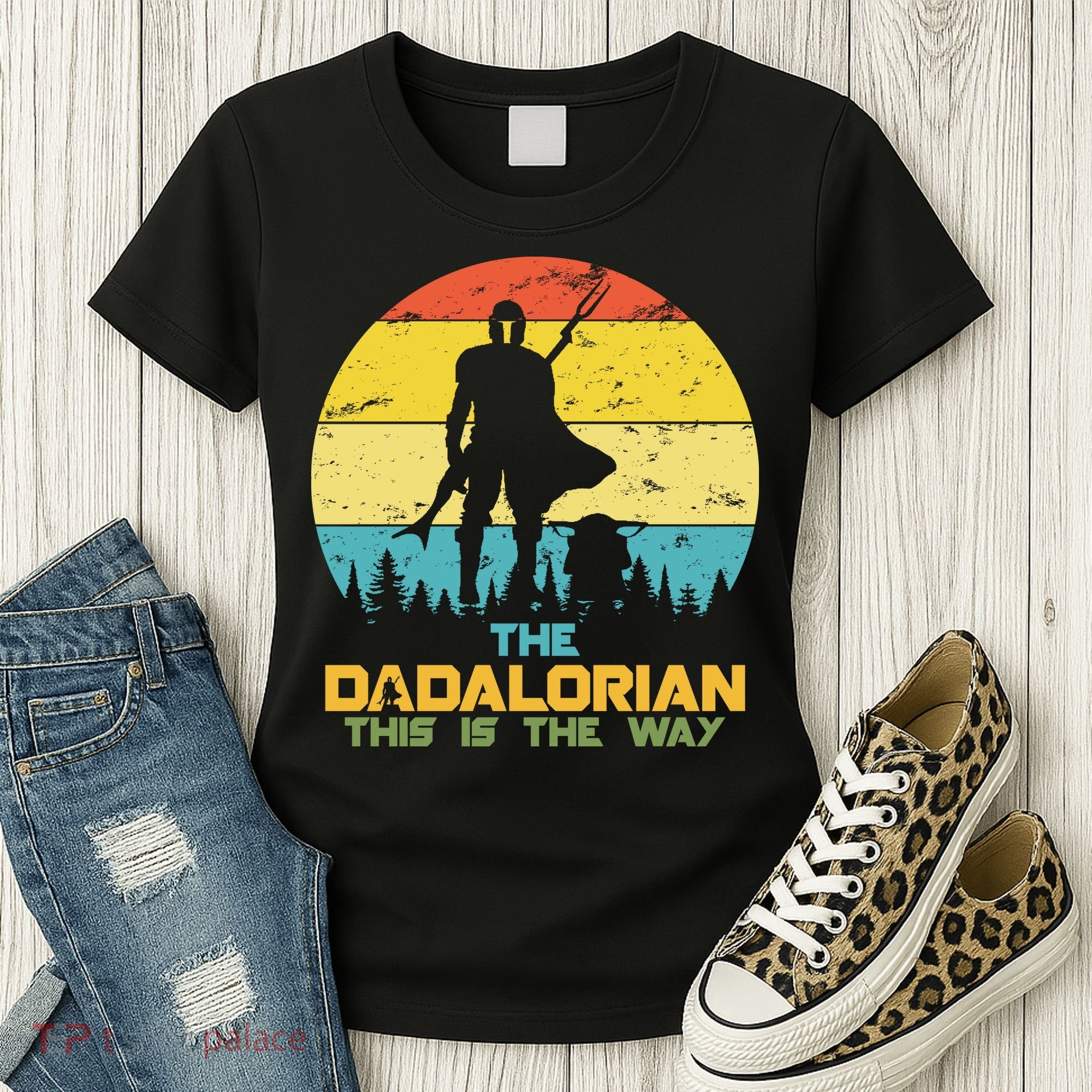The Dadalorian This Is The Way Funny Dad Movie Spoof Women's T-Shirt