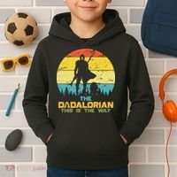 The Dadalorian This Is The Way Funny Dad Movie Spoof Kids Hoodie thumb 2